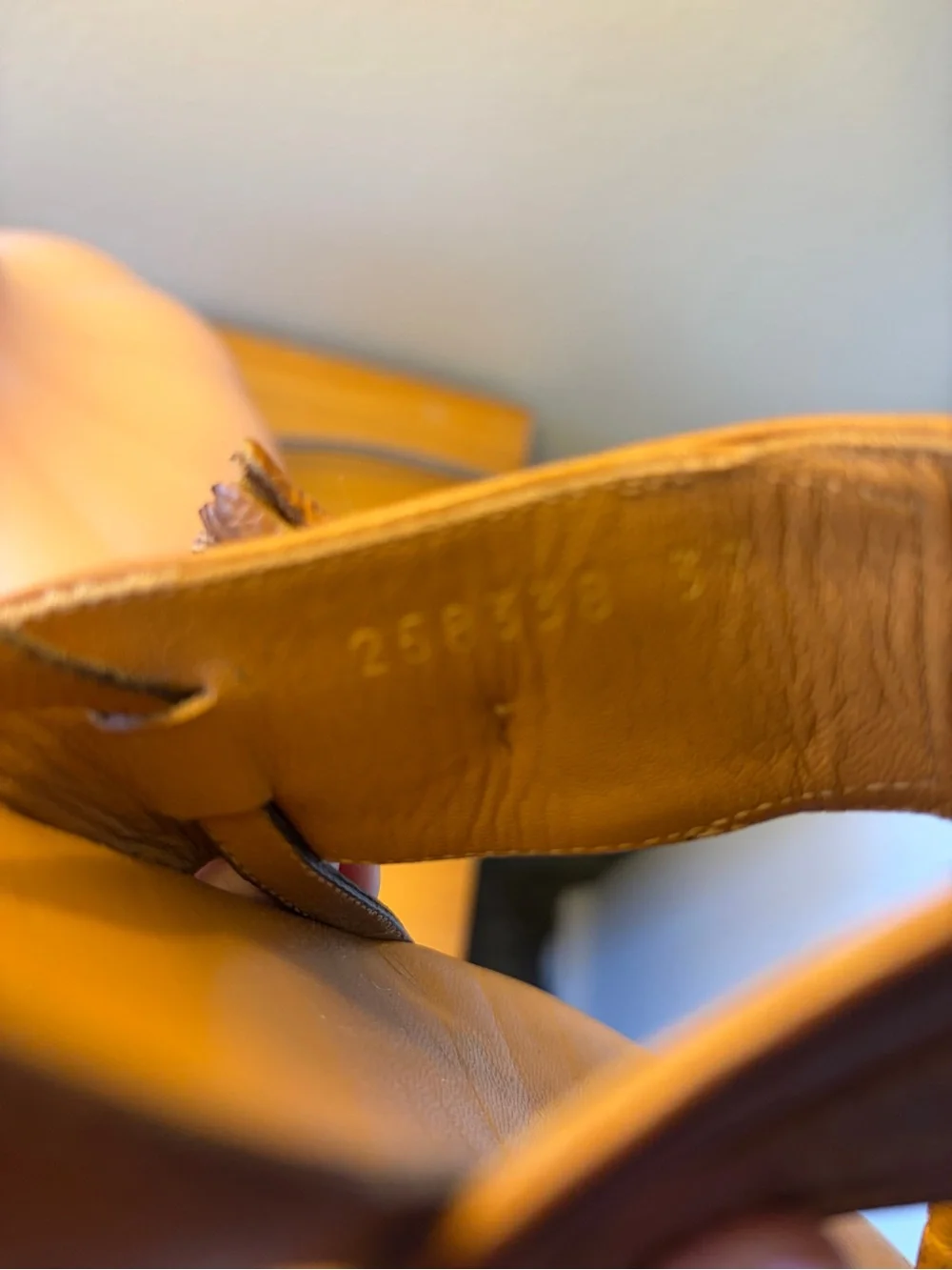 Gucci Brown Leather Thong Sandals with Gold Accents